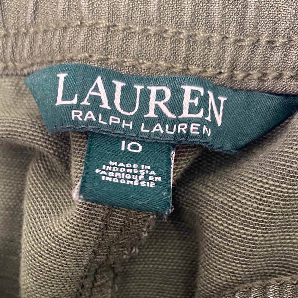 Lauren Ralph Lauren Cargo Jogger Pants Lyocell Cotton Olive Green Size 10 - Picture 2 of 12